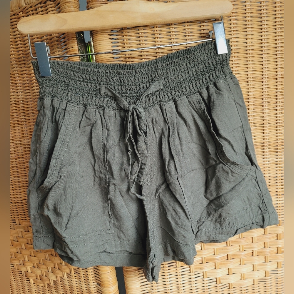 Green Casual Shorts